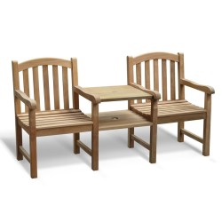 Clivedon Vista Teak Companion Seat, Jack and Jill Bench