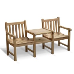 Windsor Vista Teak Companion Seat, Jack and Jill Bench