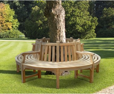 Teak Circular Tree Bench with Arms - 2.2m 2