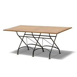 Folding Rectangular Bistro Table, Black – 1.8m