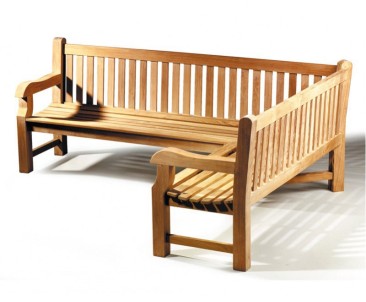 Balmoral Chunky 6 Seater Corner Garden Bench, Right Orientation