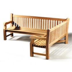 Balmoral Chunky 6 Seater Corner Garden Bench, Right Orientation