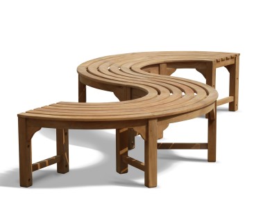 Saturn Teak Backless Circular Tree Bench - 1.6m 2