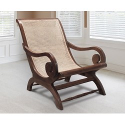 Capri Rattan & Teak Plantation Chair, Plantation Lazy Chair