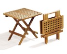 Small Folding Picnic Table, Square, chessboard slats
