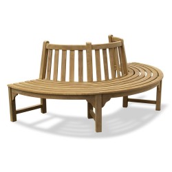 Half Tree Seat, Teak Semi Circle Bench
