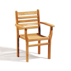 Yale Teak Outdoor Stacking Armchair, Stackable Chair
