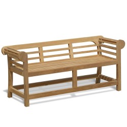 Teak Lutyens-Style Garden Bench, Low Back – 1.65m