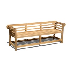 Teak Lutyens-Style Garden Bench, Low Back – 1.95m