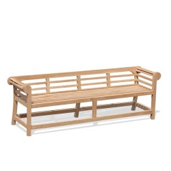 Teak Lutyens-Style Garden Bench, Low Back – 2.25m