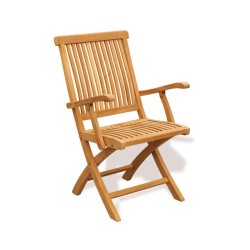 Brompton Foldable Garden Armchair, Teak wood