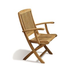 Rimini Wooden Garden Chair with arms, Teak Folding Chair