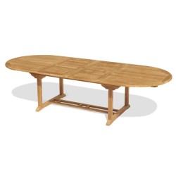 Brompton Teak Extending Oval Table, Double-Leaf – 2 - 3m