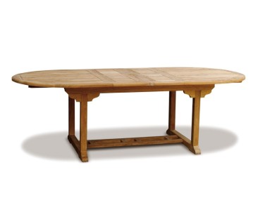 Brompton Teak Extending Garden Table, Double-Leaf – 1.8 - 2.4m