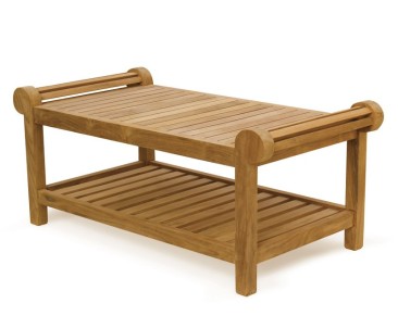 Teak Lutyens-Style Coffee Table with shelf 2
