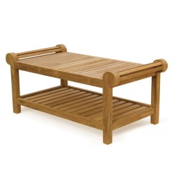 Teak Lutyens-Style Coffee Table with shelf