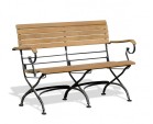 Folding Bistro Bench with Arms, Black – 1.2m