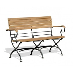 Folding Bistro Bench with Arms, Black – 1.2m