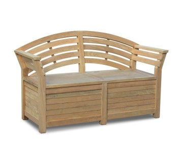 Salisbury Teak Storage Bench with arms – 1.65m 2