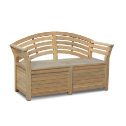 Salisbury Teak Storage Bench with arms – 1.65m