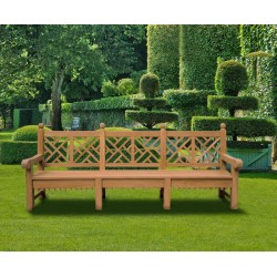 lattice back chinoiserie bench
