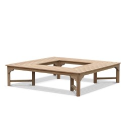 Teak Square Backless Tree Bench – 1.8m