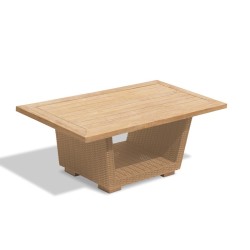 Sorrento Teak & Rattan Outdoor Coffee Table – 0.6 x 1.2m
