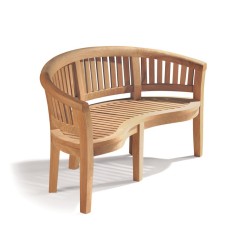 Contemporary Teak Banana Bench