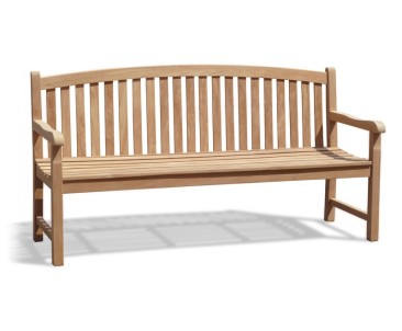 Clivedon 4 Seater Garden Bench, Teak – 1.8m/6ft 2