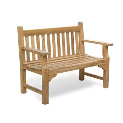 Taverners Teak 4ft Solid Wood Garden Bench – 1.2m