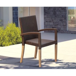 wicker rattan stackable chair