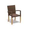 St. Tropez Rattan and Teak Stacking Chair