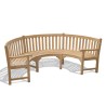 Henley Teak Semi-Circle Bench with Arms