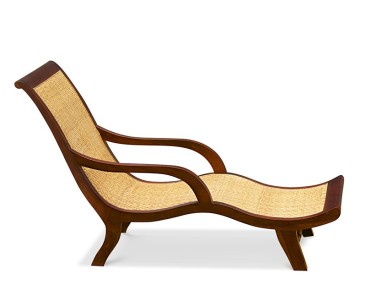 Capri Chaise Lounge, Reclaimed teak and natural rattan 2