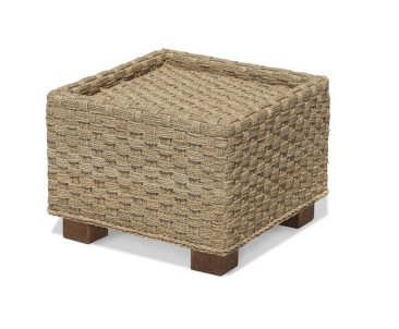 Seagrass Cube Side Table, Glass-topped Side Table 2