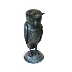 Large Owl Garden Ornament, Brass Outdoor Statue
