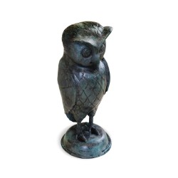 Large Owl Garden Ornament, Brass Outdoor Statue