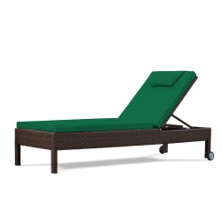 Rio Rattan Reclining Garden Sun Lounger with Wheels