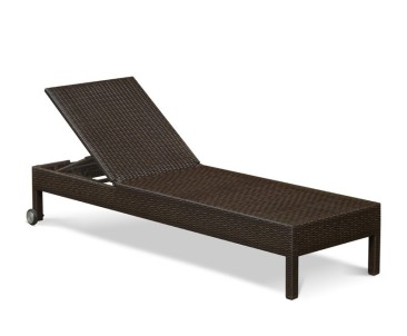 Rio Rattan Reclining Sun Lounger with wheels 2