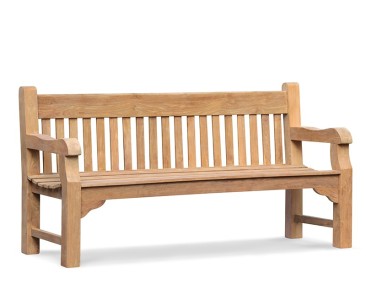Banchory Solid Wood Teak Park Bench – 1.8m 2