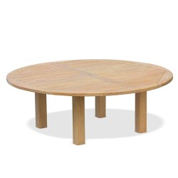Titan 7ft Large Round Garden Table, Teak – 2.2m