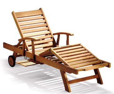 Luxury Teak Sun Lounger with arms 2
