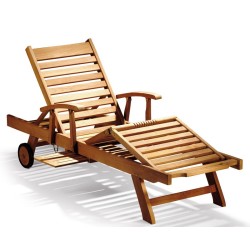 Luxury Teak Sun Lounger with arms