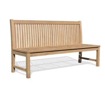 Canterbury Dining Bench Seat with back, Teak – 1.8m, Armless