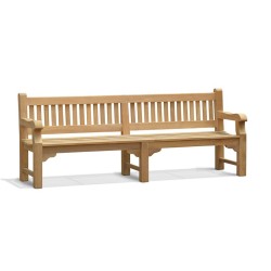 Braemar Large Heavy Duty Teak Garden Bench – 2.4m