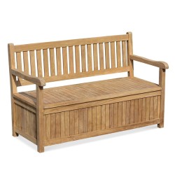 Windsor Wooden Garden Storage Bench with arms – 1.5m