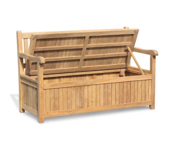 Windsor Wooden Garden Storage Bench with arms – 1.5m 2
