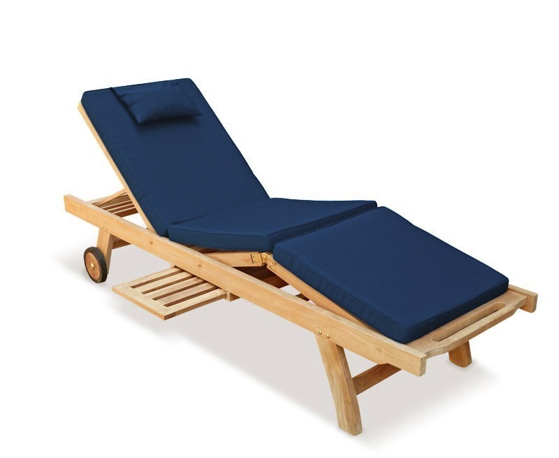 Luxury Teak Sun Lounger with cushion