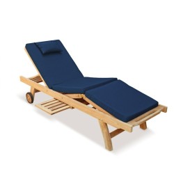Luxury Teak Sun Lounger with cushion