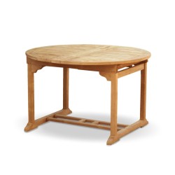 Brompton Teak Extending Garden Table, Double Leaf, Oval – 1.2 - 1.8m